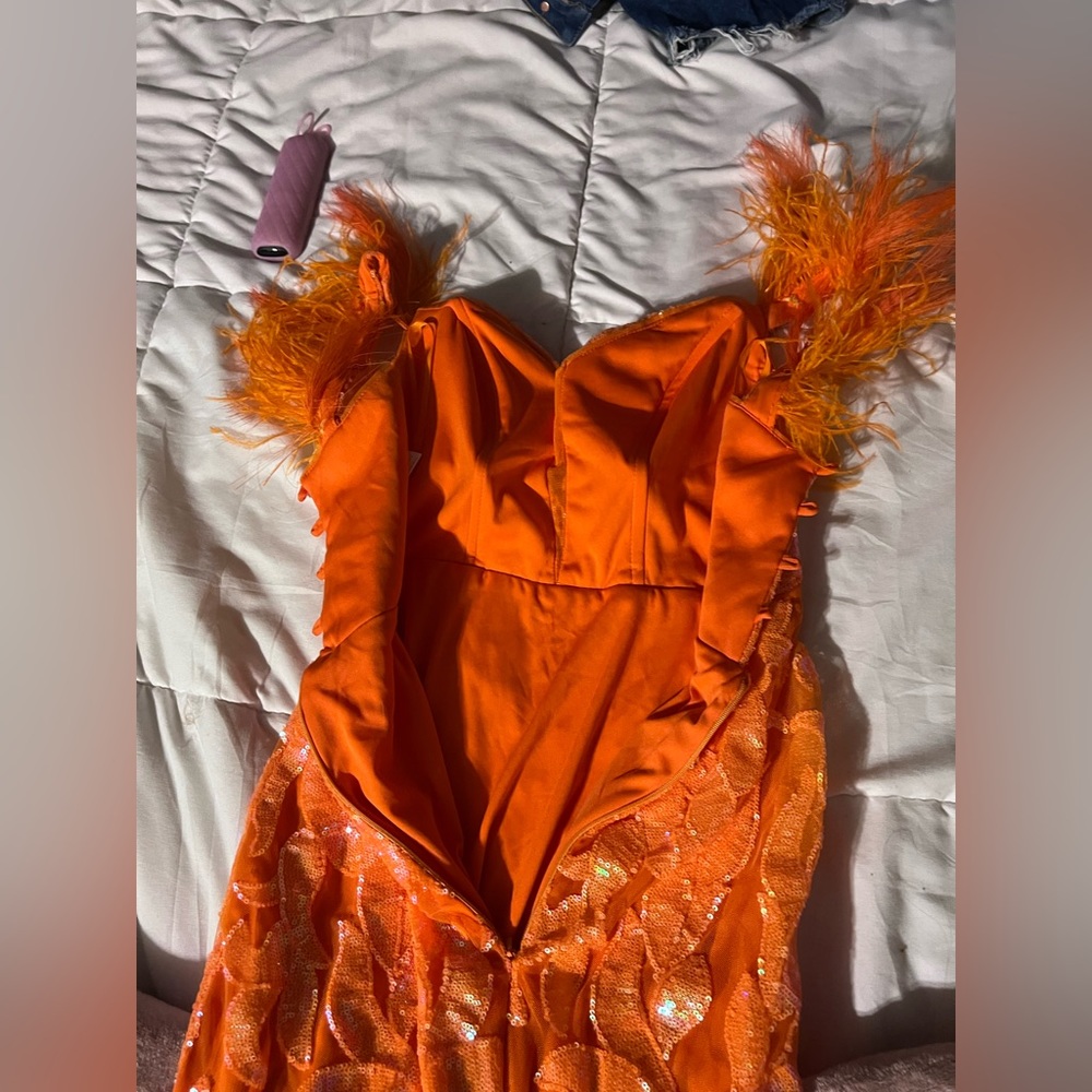 Mermaid Feather Prom Dress